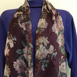 Accessory Street Sheer Scarf Vintage Big Flower